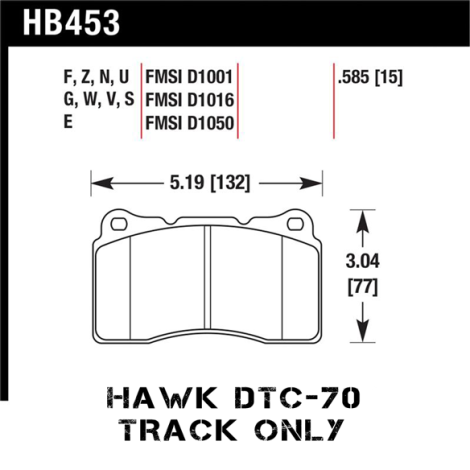 Hawk DTC-70 Racing Front Brake Pads